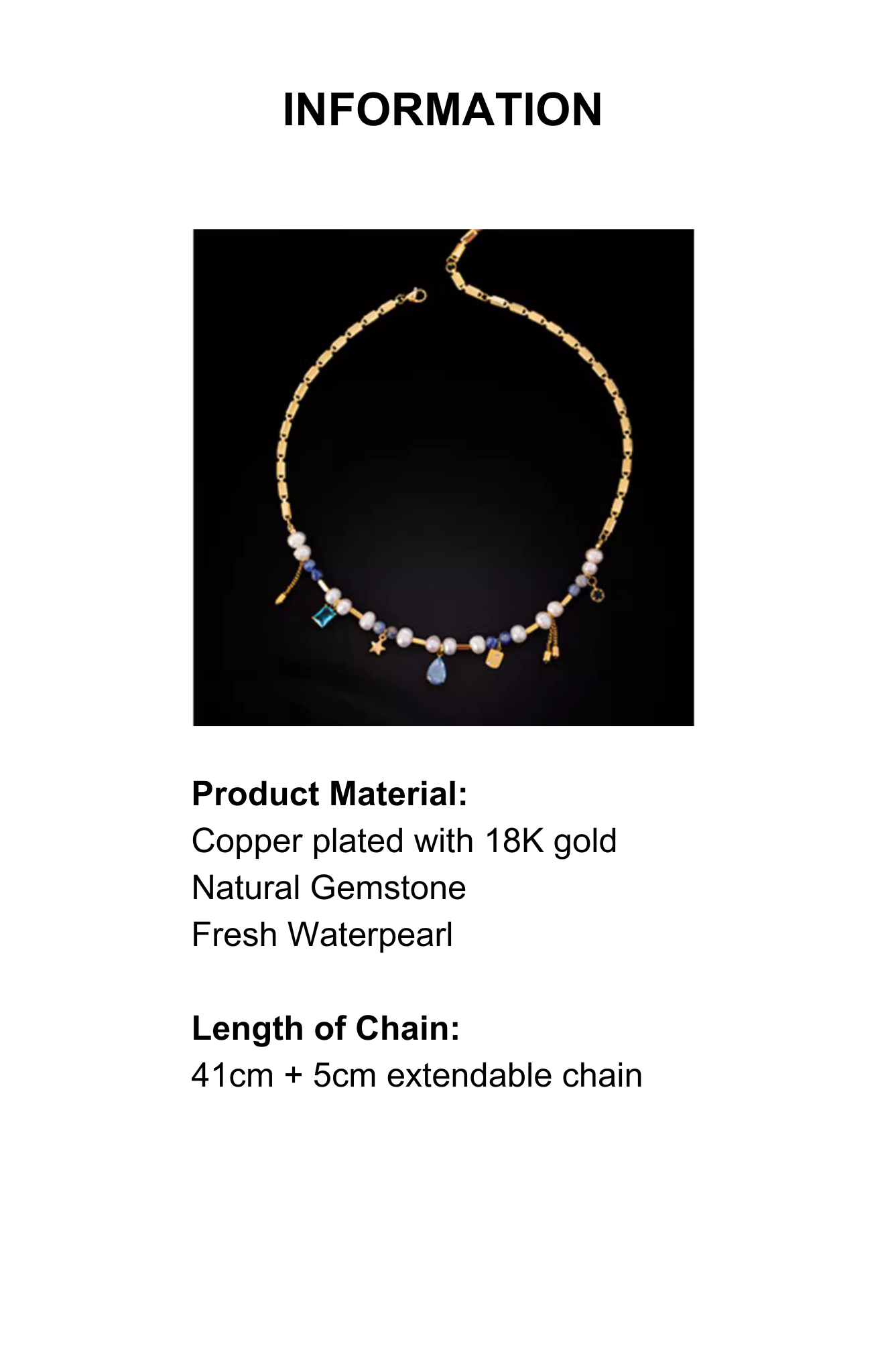 Blue Whisper Tassel Pearl Necklace