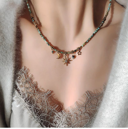 Eternal Earthstone Vintage Beaded Necklace