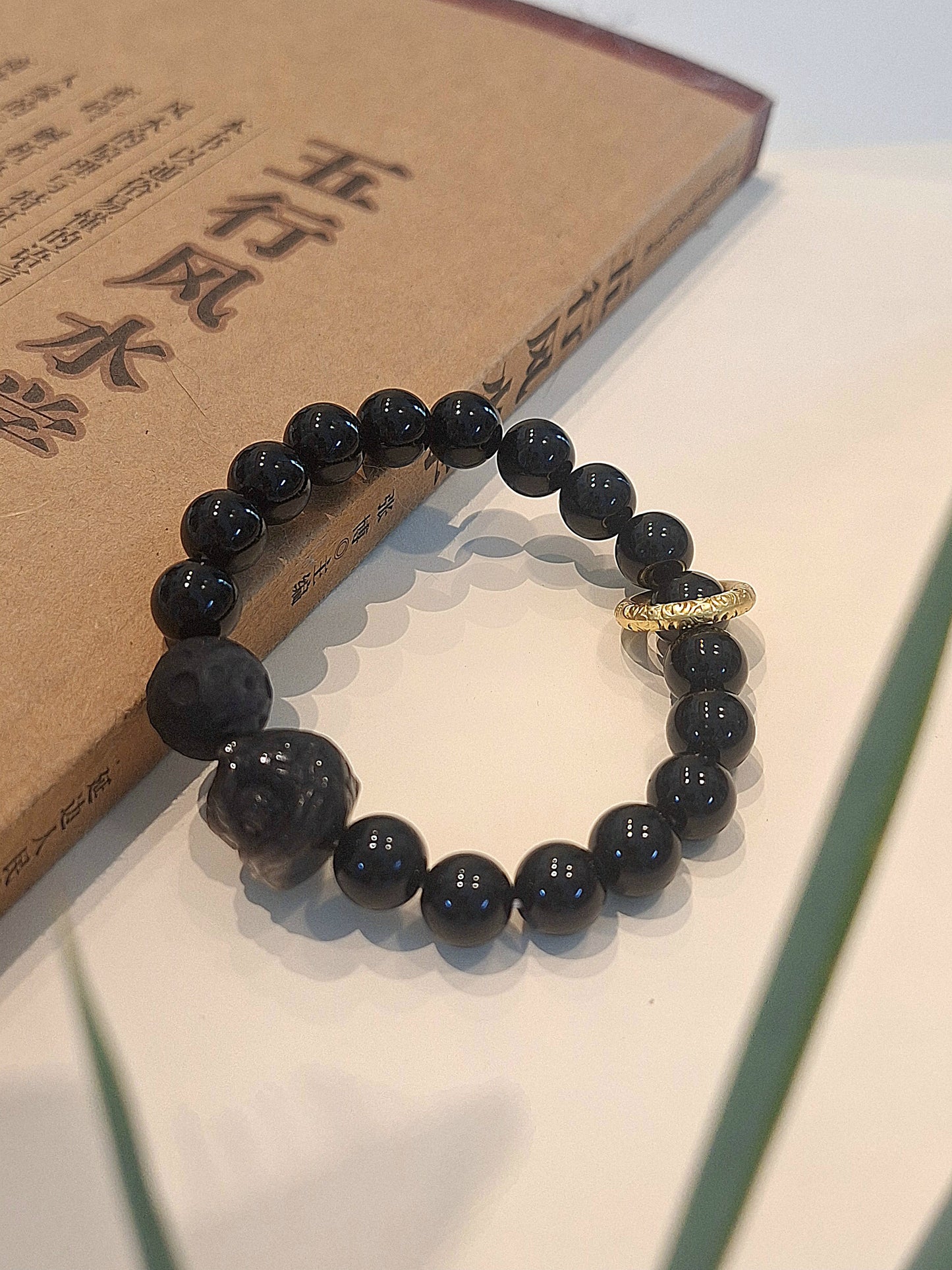 Guardian Fortune Black Obsidian Lion Bracelet